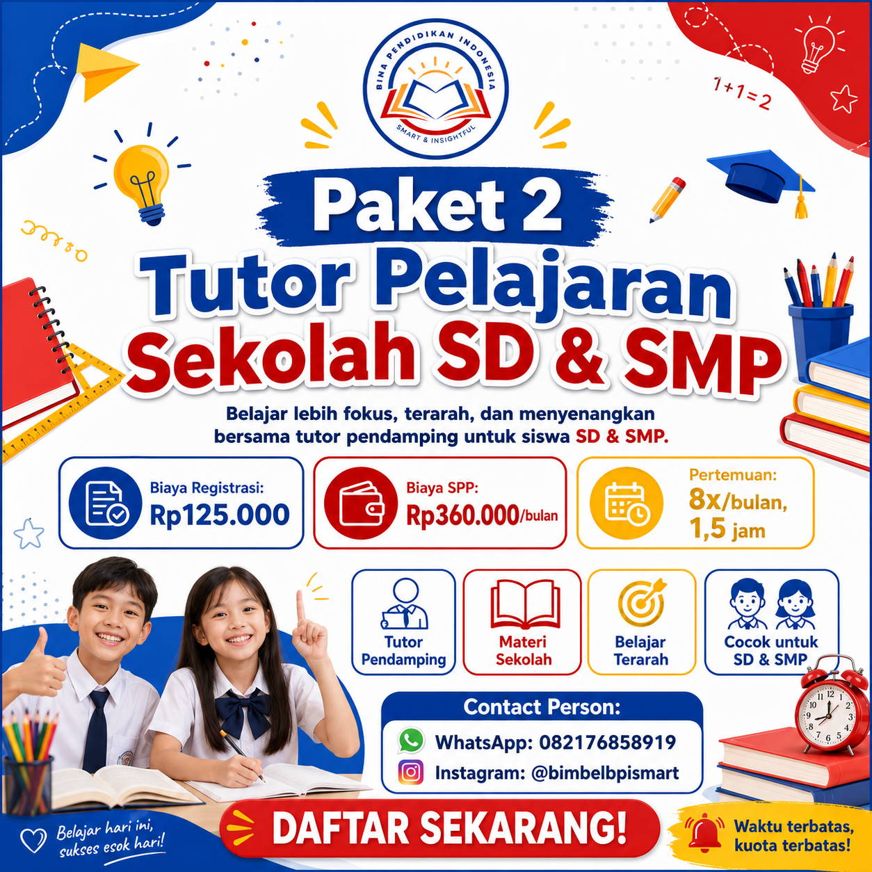 Paket2 :  Tutor Pelajaran Sekolah SD & SMP