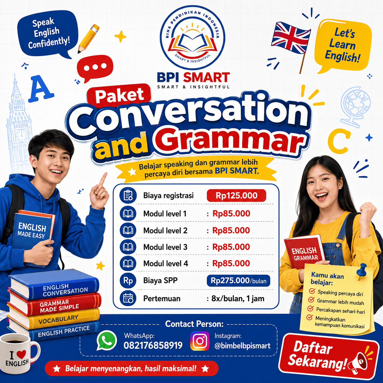 Paket :  Conversation and Grammar