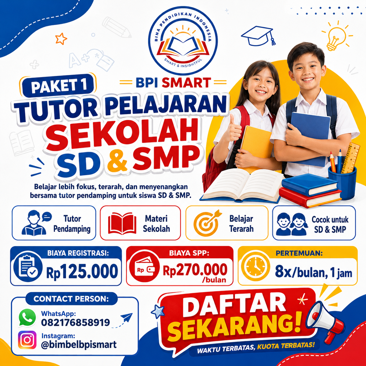 Paket 1 : Tutor Pelajaran Sekolah SD & SMP